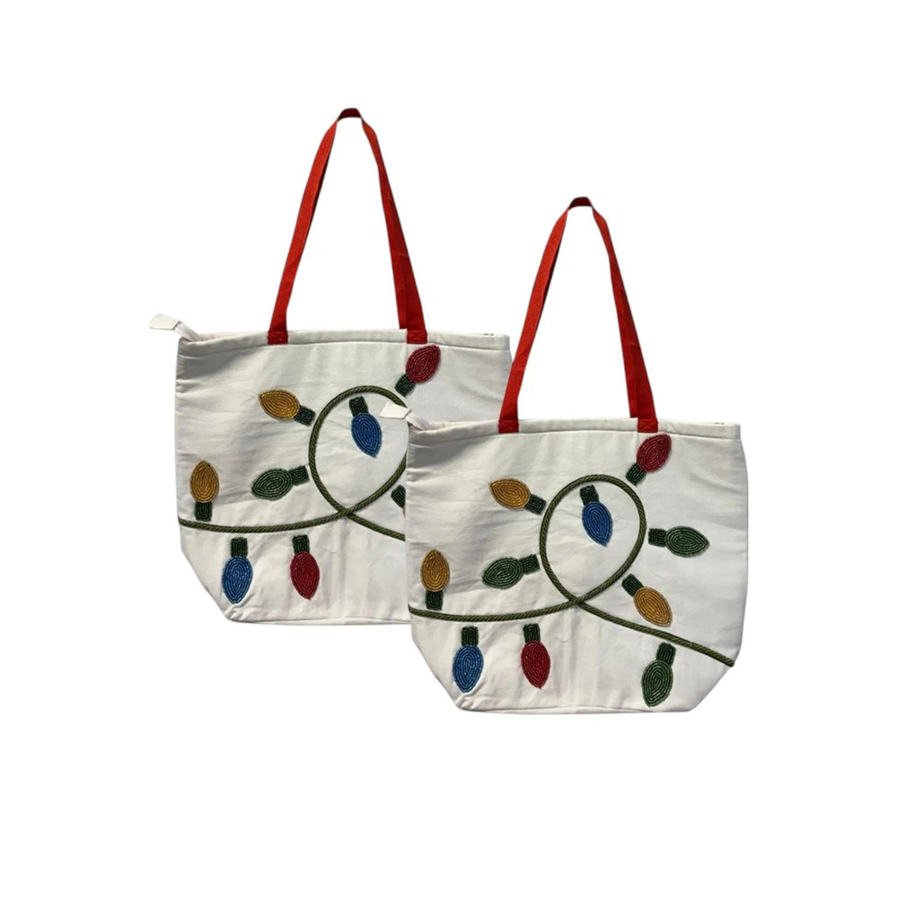 Temp-tations 2-pack Set Seasonal 15" x 18" Bead Tote Bags